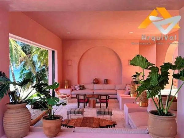 Casa Rosada, Sayulita. Estuco pulido